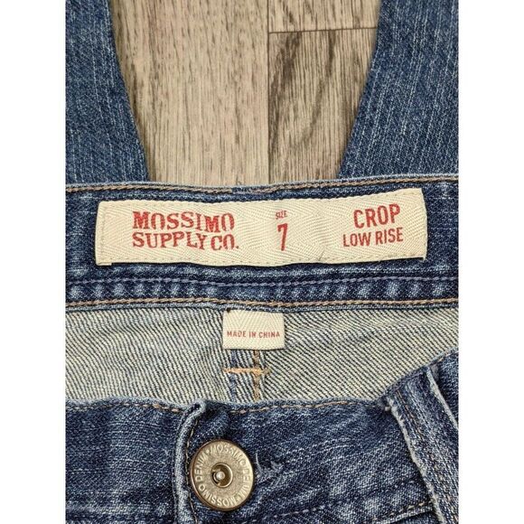 (3/$35) Mossimo Size 7 Low Rise Cuffed Embroidered Cropped Denim Blue Jeans - Picture 4 of 10